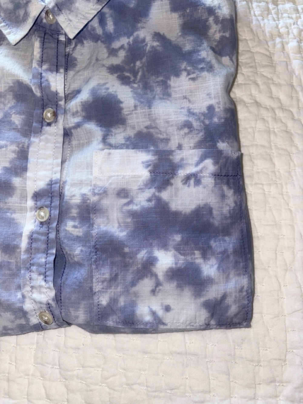 Pilcro Women’s Blue Cate Boho Eyelet Embroidered Button Down Top S EUC - Picture 11 of 12